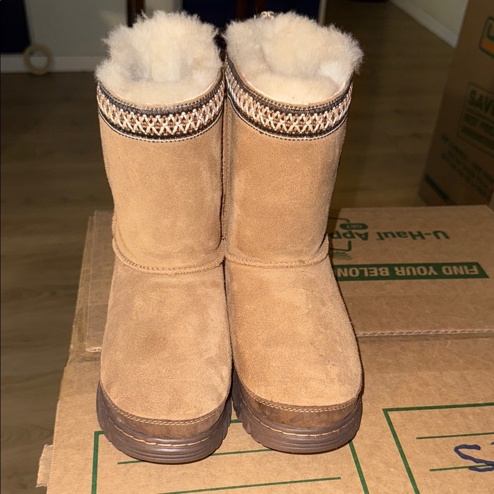 UGG Chestnut and Chocolate Shearling Boots - Picture 4 of 4